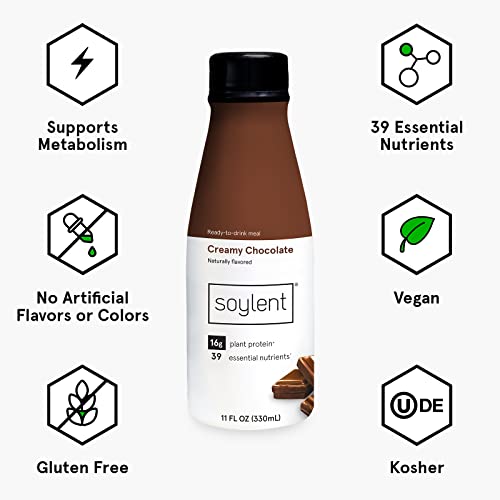 Soylent Creamy Chocolate Meal Replacement Shake, Contains 16g Co...