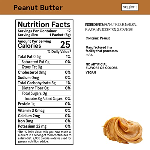 Soylent Flavor Boost, Peanut Butter - Vegan, 0G Added Sugar, Glu Soylent Flavor Boost, Peanut Butter - Vegan, 0G Added Sugar, Glu