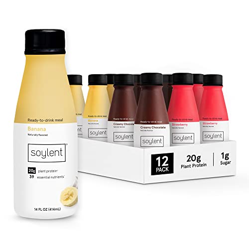 Soylent Meal Replacement Shake, Banana Split Variety Pack, Conta