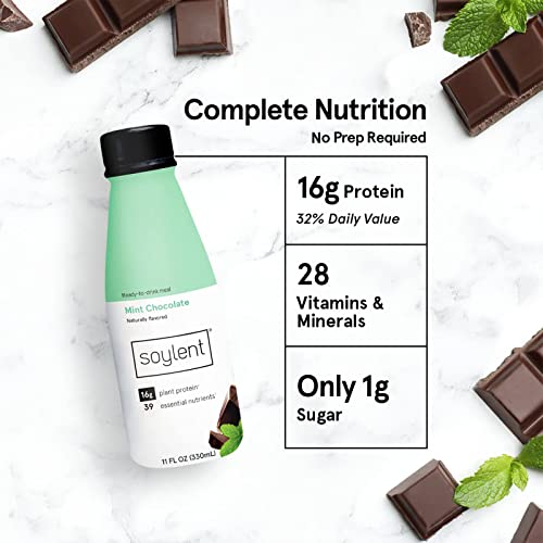 Soylent Mint Chocolate Meal Replacement Shake, Contains 16g Comp...