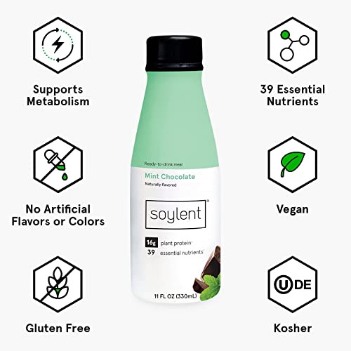 Soylent Mint Chocolate Meal Replacement Shake, Contains 16g Comp...