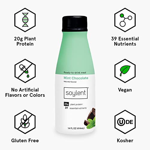Soylent Mint Chocolate Plant Protein Meal Replacement Shake, 14