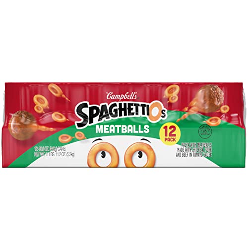 Spaghettios Canned Pasta With Meatballs, Healthy Snack For Kids