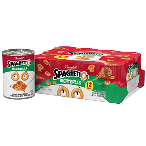 Spaghettios Canned Pasta With Meatballs, Healthy Snack For Kids