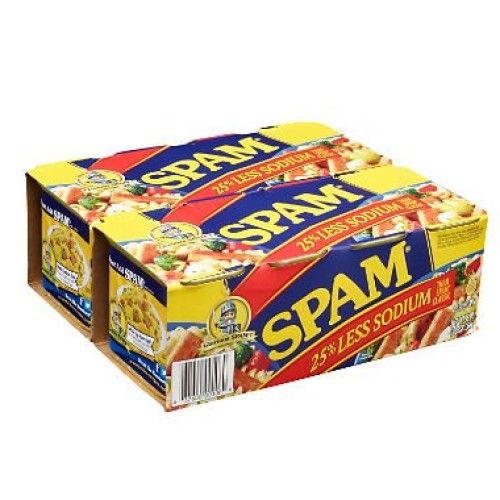 Pack Of 12 - Spam 25% Less Sodium Canned Meat 12 Oz. Can
