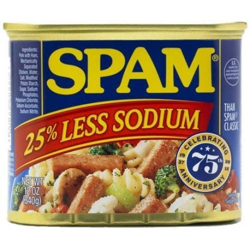 Spam 25% Less Sodium 12 Oz 8 Pack