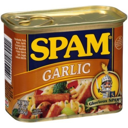 Spam Luncheon Meat Can, Garlic, 12 Ounce 2 Count