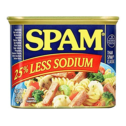 SPAM Less Sodium, 12 Oz Pack Of 12