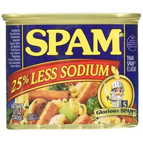 Spam Luncheon Meat 25% Less Sodium 12 Oz