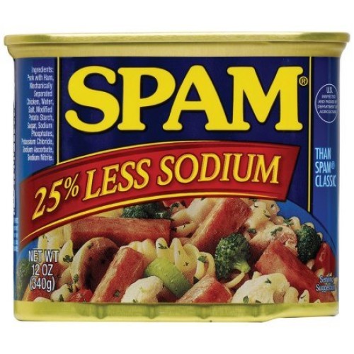 Spam Luncheon Meat Can, 25% Less Sodium, 12 Ounce 4 Count