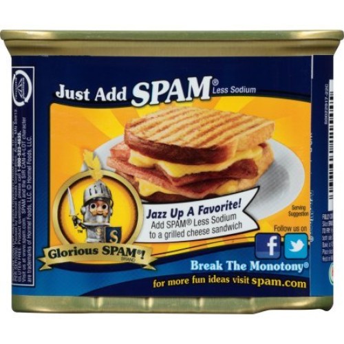 Spam Luncheon Meat Can, 25% Less Sodium, 12 Ounce 4 Count