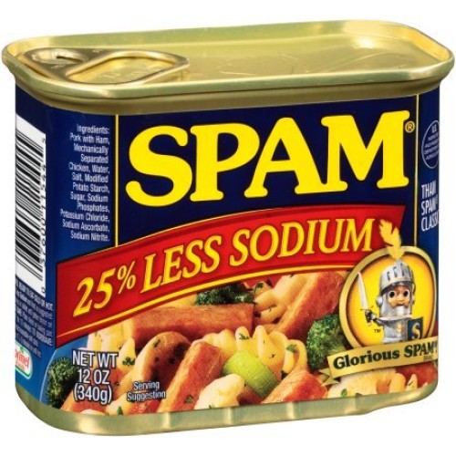 Spam Luncheon Meat Can, 25% Less Sodium, 12 Ounce 4 Count