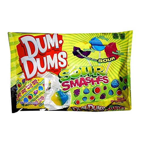 Dum-Dums 1 Bag Sour Smashes Fruit Flavored Lollipop Candy - So