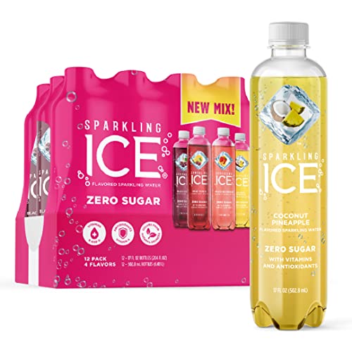 Sparkling Ice Variety Pack, 17 Fl Oz, 12Count Black Cherry, Pea