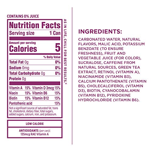 Sparkling Ice +Caffeine Black Raspberry Sparkling Water, With An