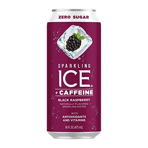 Sparkling Ice +Caffeine Black Raspberry Sparkling Water, With An