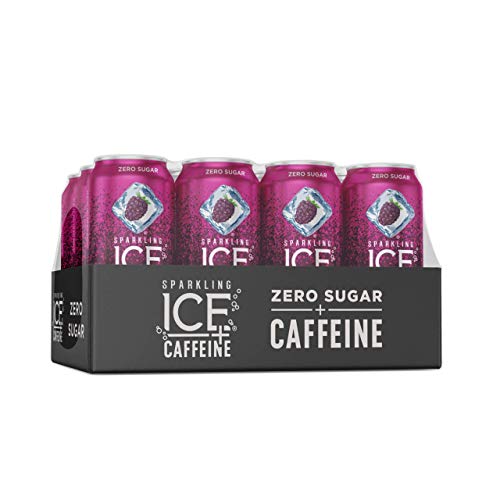 Sparkling Ice +Caffeine Black Raspberry Sparkling Water, With An