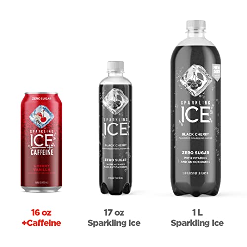 Sparkling Ice +Caffeine Cherry Vanilla Sparkling Water, With Ant
