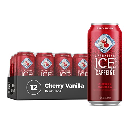 Sparkling Ice +Caffeine Cherry Vanilla Sparkling Water, With Ant
