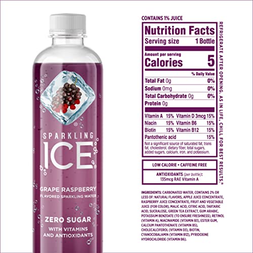 Sparkling Ice, Grape Raspberry Sparkling Water, Zero Sugar Flavo...