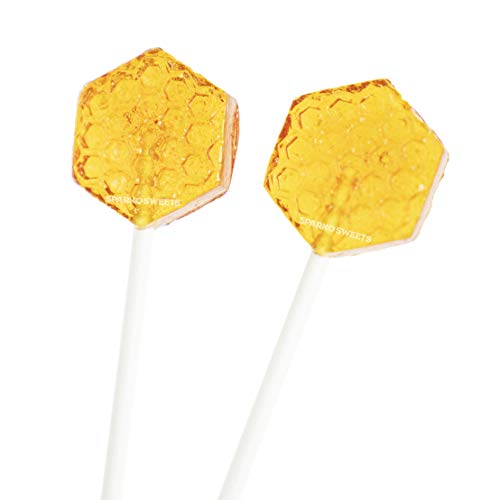 Natural Organic Honeycomb Honey Lollipops, 40 Pieces, 1.2 inch D...
