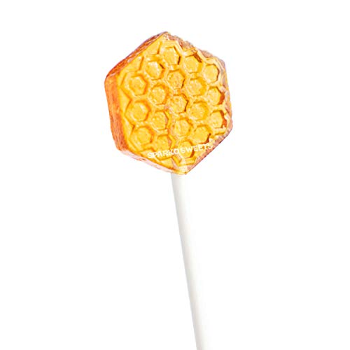 Natural Organic Honeycomb Honey Lollipops, 40 Pieces, 1.2 inch D...