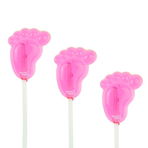 Sparko Sweets Twinkle Pops Lollipop, Pink Baby Feet Shapes, 12 ... Sparko Sweets Twinkle Pops Lollipop, Pink Baby Feet Shapes, 12 ...