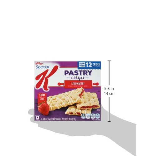 Special K Pastry Crisps, Strawberry, 5.28 Oz, 12 Crisps, 2 Per