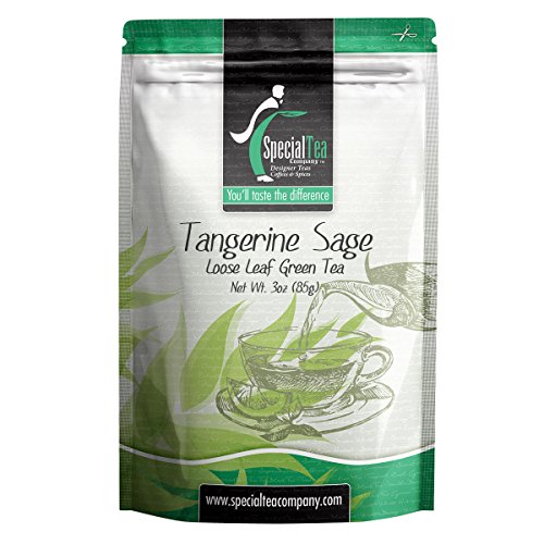Special Tea Tangerine Sage, Loose Leaf Green Tea, 3 Ounce