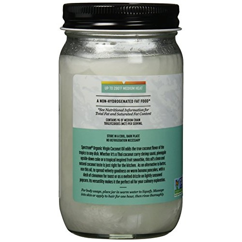 Spectrum Culinary Organic Unrefined Virgin Coconut Oil, 14 Fl. Oz.