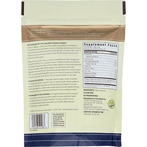 Spectrum Essentials Organic Chia Seed, Omega-3 &Amp; Fiber, 12 Oz