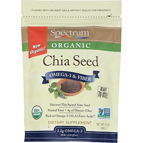 Spectrum Essentials Organic Chia Seed, Omega-3 &Amp; Fiber, 12 Oz