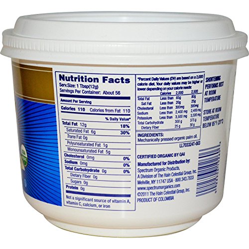 Spectrum Organic All Vegetable Shortening, 24 Ounce - 12 Per Case.