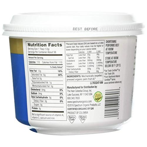 Spectrum Shortening, 100% Vegetable, Organic, 24 Oz