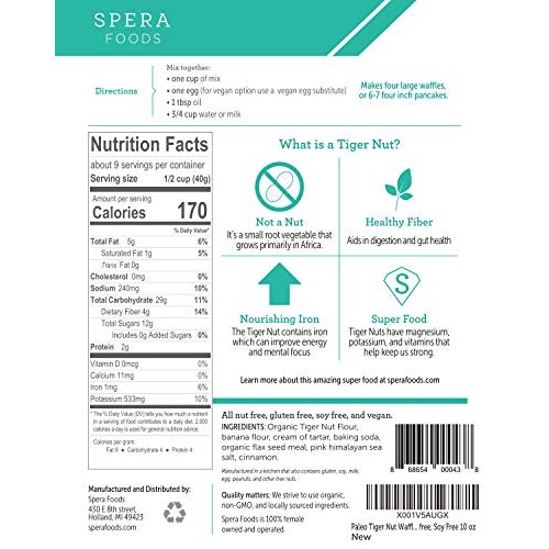 Paleo Tiger Nut Waffle &Amp; Pancake Mix- Nut Free, Gluten Free, Veg