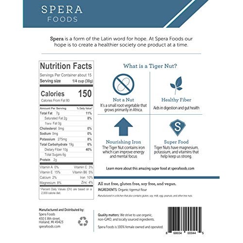 Spera Foods | Tigernut Flour | 1 Lb | Organic | Vegan | Paleo |