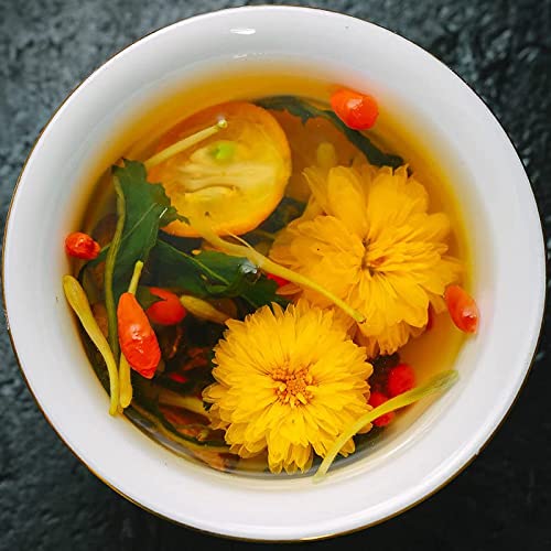 Honeysuckle, chrysanthemum, wolfberry, cassia seed tea combinati...