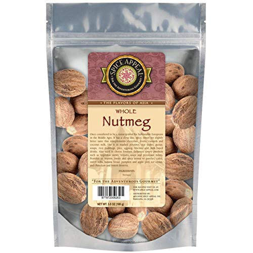 Spice Appeal Whole Nutmeg In Resealabe Stay Fresh Pouch 3.5 Oz