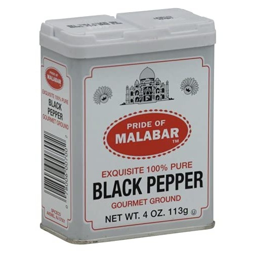 Pride Of Malabar Gourmet Ground Pepper Black, 4Oz. Tin, 1-Count