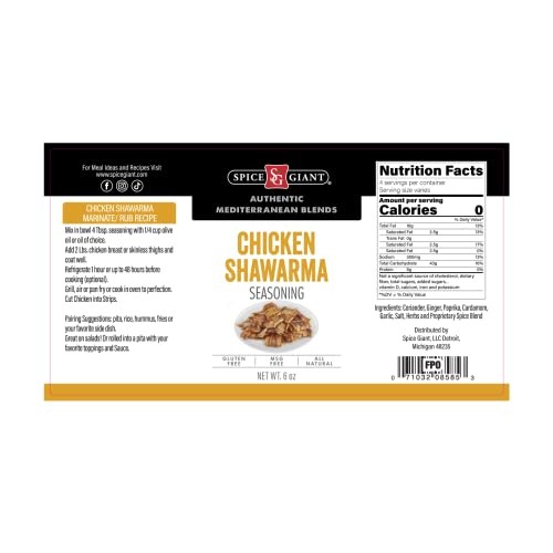 Chicken Shawarma Seasoning 6 oz | Chicken Shawarma Spice Blend |...