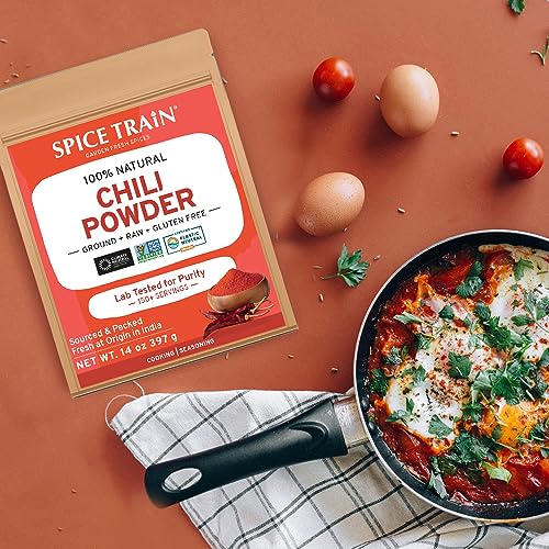 SPICE TRAIN, Chili Powder 397g/14oz Vegan, Gluten free & Raw C... SPICE TRAIN, Chili Powder 397g/14oz Vegan, Gluten free & Raw C...