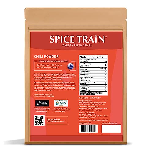 SPICE TRAIN, Chili Powder 397g/14oz Vegan, Gluten free & Raw C... SPICE TRAIN, Chili Powder 397g/14oz Vegan, Gluten free & Raw C...