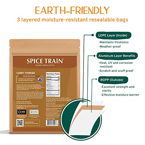 SPICE TRAIN, Curry Powder 14oz Mild Indian Curry Powder, Glute...