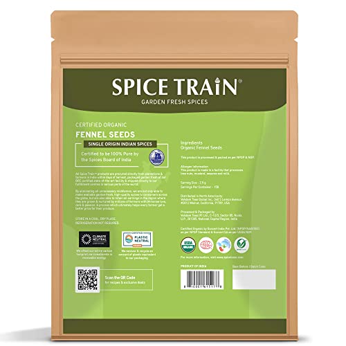 SPICE TRAIN, Fennel Seeds Organic 397g/14oz 100% USDA Organic ...