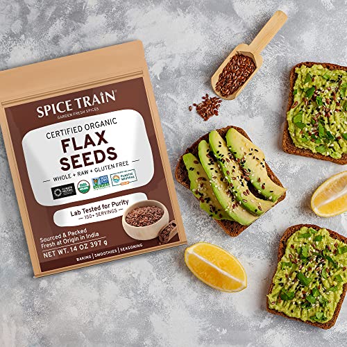 Spice Train, Organic Flax Seed With Omega3 397G/14Oz Usda Cert