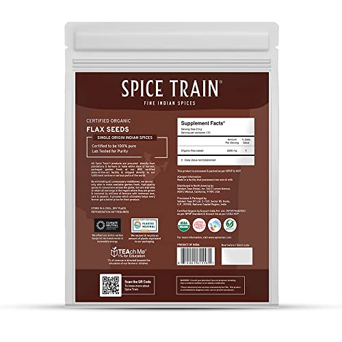 Spice Train, Organic Flax Seed With Omega3 397G/14Oz Usda Cert