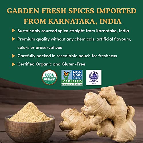 SPICE TRAIN, Organic Ginger Powder 397g/14oz Raw Ground Ginger...