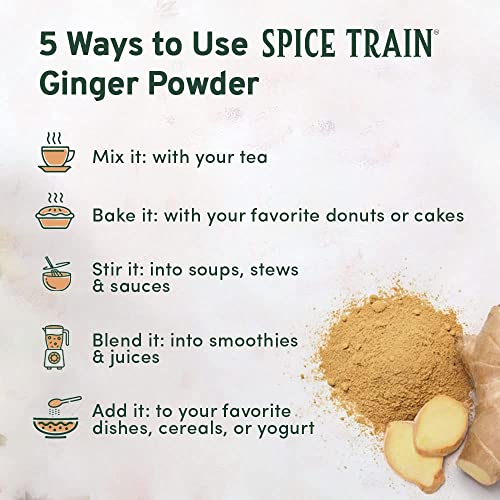 SPICE TRAIN, Organic Ginger Powder 397g/14oz Raw Ground Ginger...