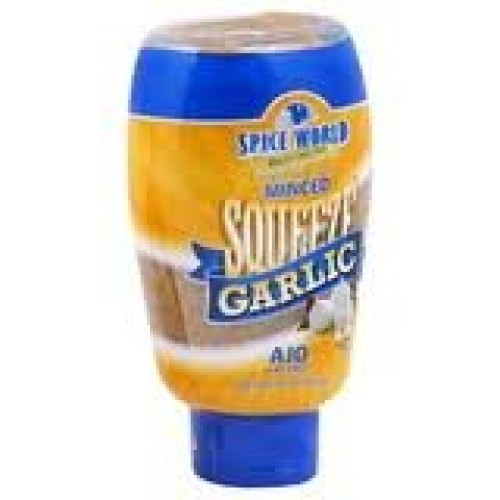 Spice World Minced Garlic, Squeezable Bottle, 9.5 Oz., Pack Of 2