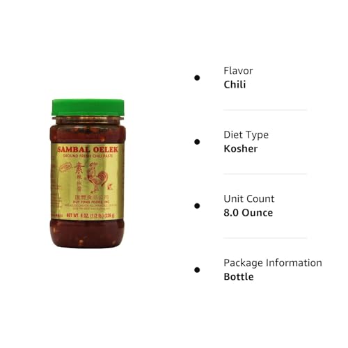 Huy Fong Sambal Oelek Ground Fresh Chili Paste 8 Oz - Authentic,...
